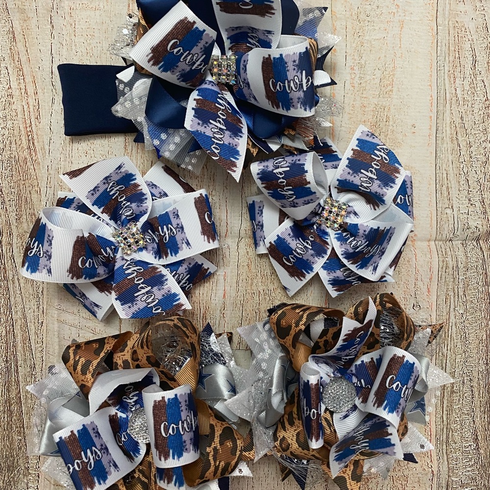 Cowboys hair bow lot